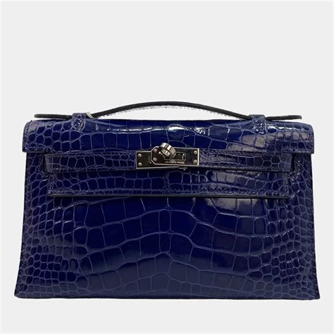 hermes kelly pochette crocodile.